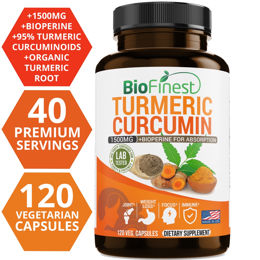 Turmeric Curcumin Capsule - Biofinest Kurkumina 1500 Mg 95% Kurkumina