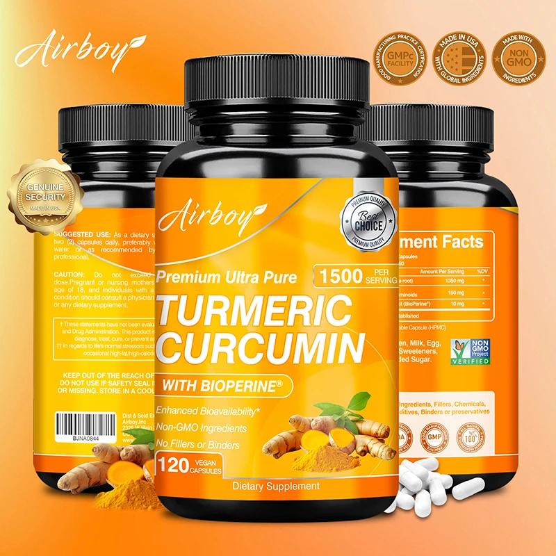 Turmeric Curcumin Capsule - Kapsułki Kurkumy Kurkuminowej - Pomaga łagodzić