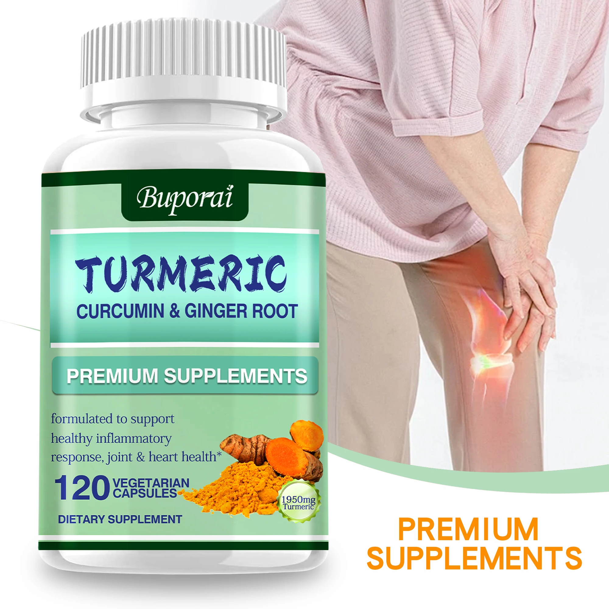 Turmeric Curcumin Capsule - Kurkuma Kurkumin + Korzeń Imbiru -