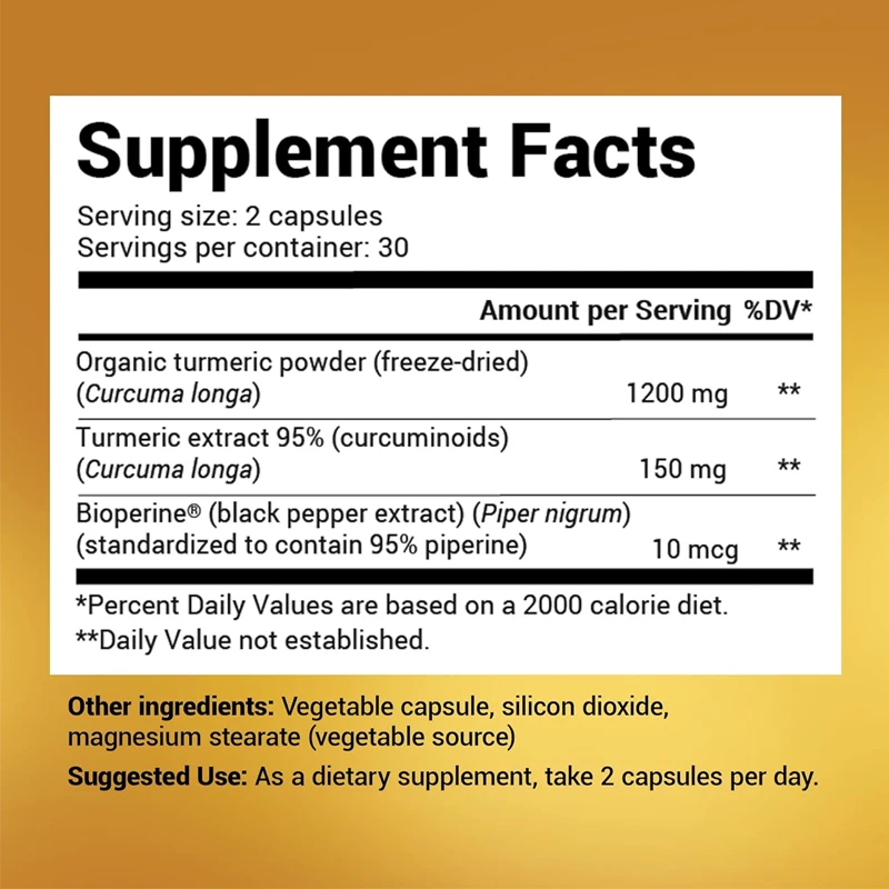 Suplement z kurkumą i czarnym  – Turmeric Curcumin Capsule recenzja i cena