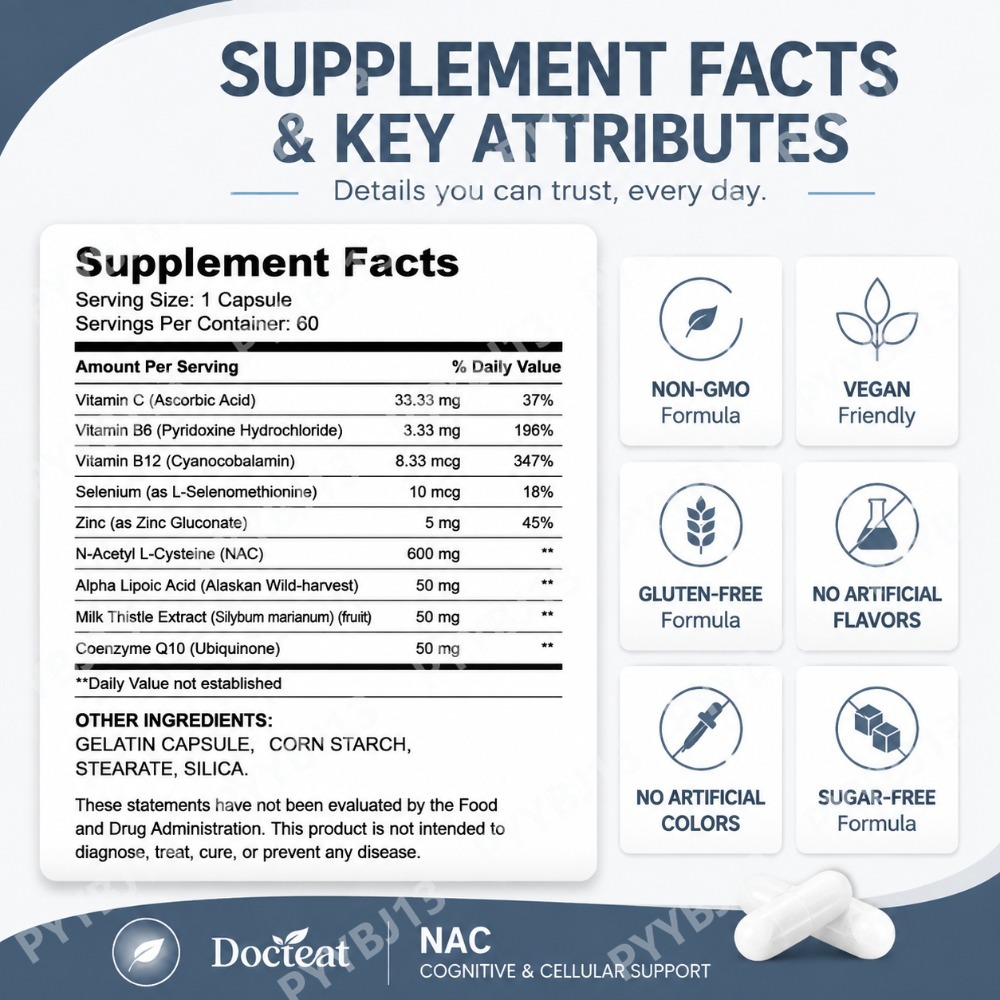 Docteat NAC Suplement w Kapsuł – Nac N Acetyl Cysteine recenzja i cena
